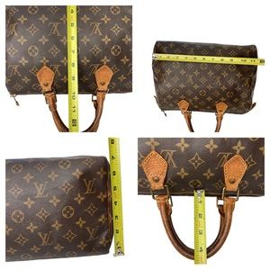 Authentic Louis Vuitton Speedy 30 Brown Monogram Canvas Vachetta Leather Bag